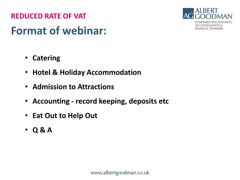 reduced rate of vat format of webinar