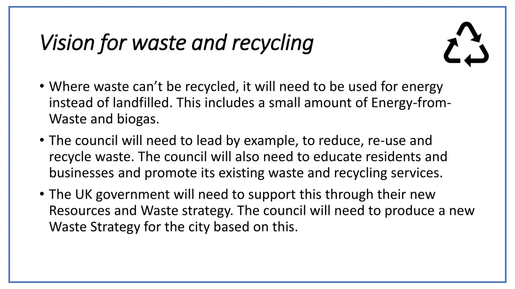 vision for waste and recycling vision for waste 1