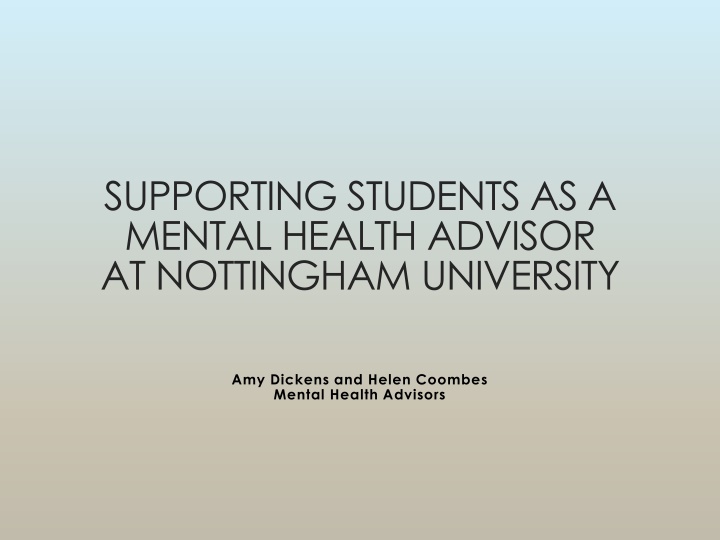 supporting students as a mental health advisor