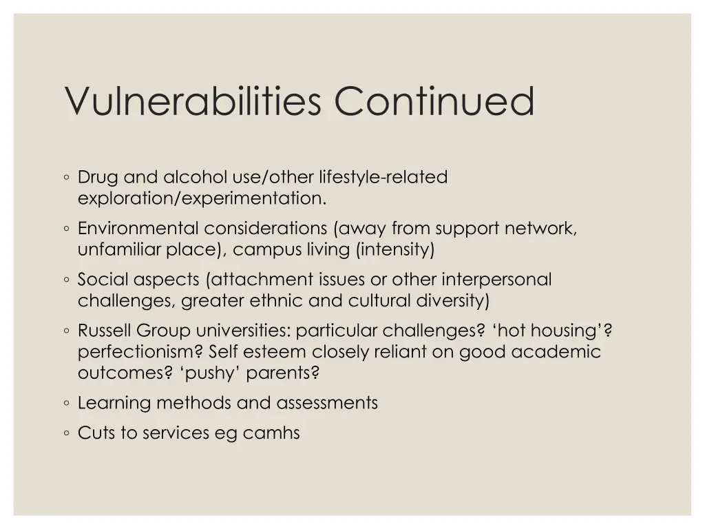 vulnerabilities continued