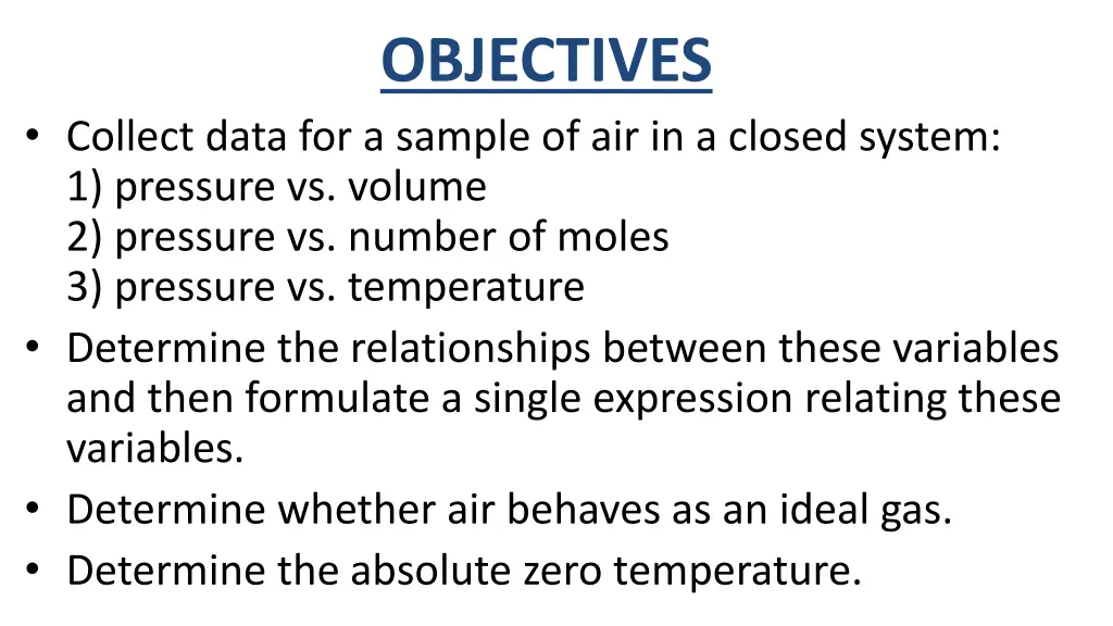 objectives