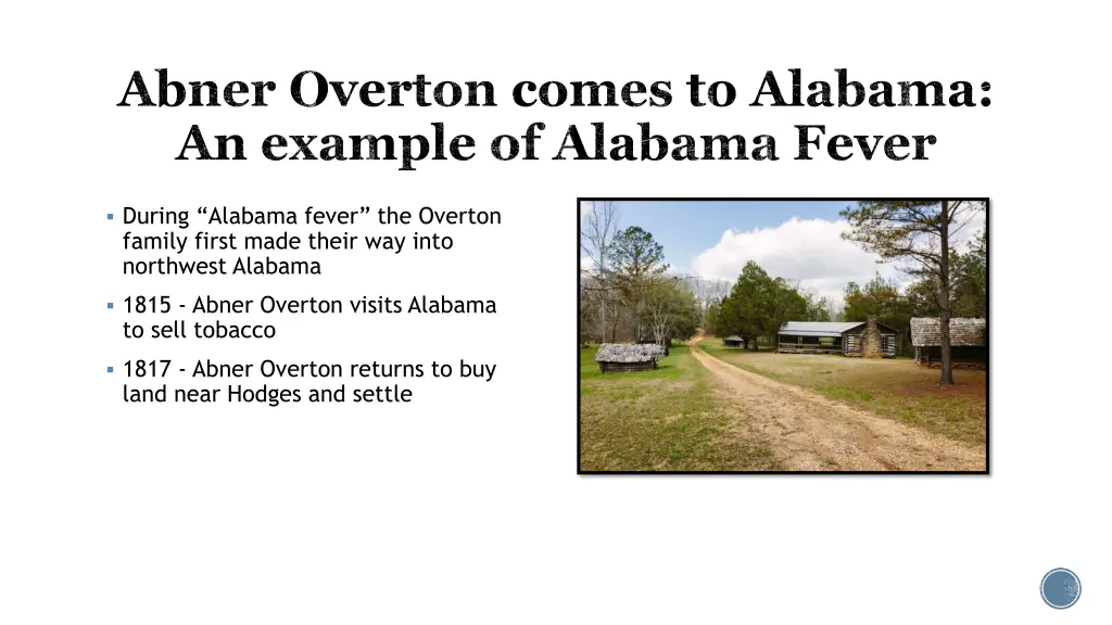 abner overton comes to alabama an example