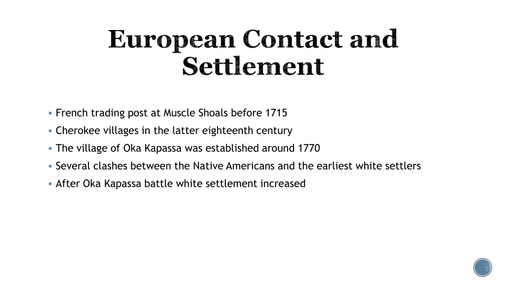 european contact and settlement