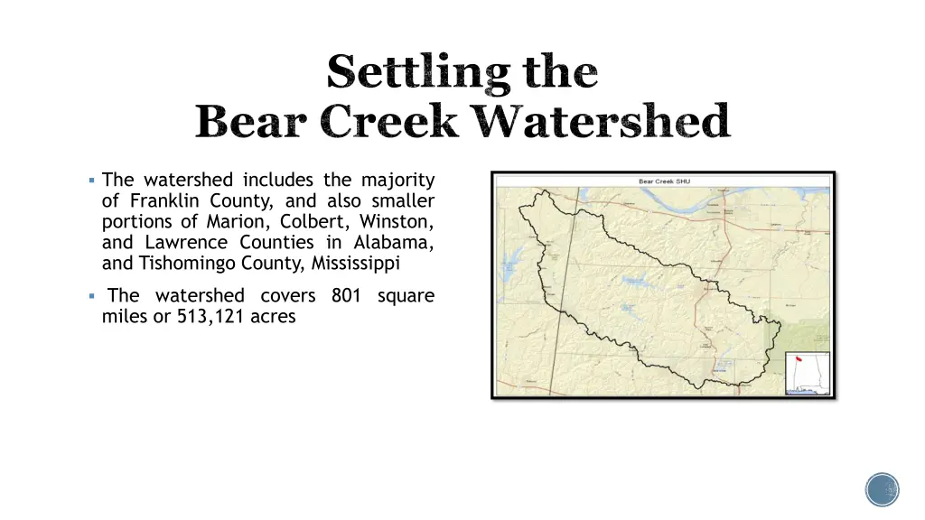 settling the bear creek watershed