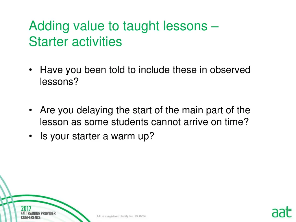 adding value to taught lessons starter activities 1