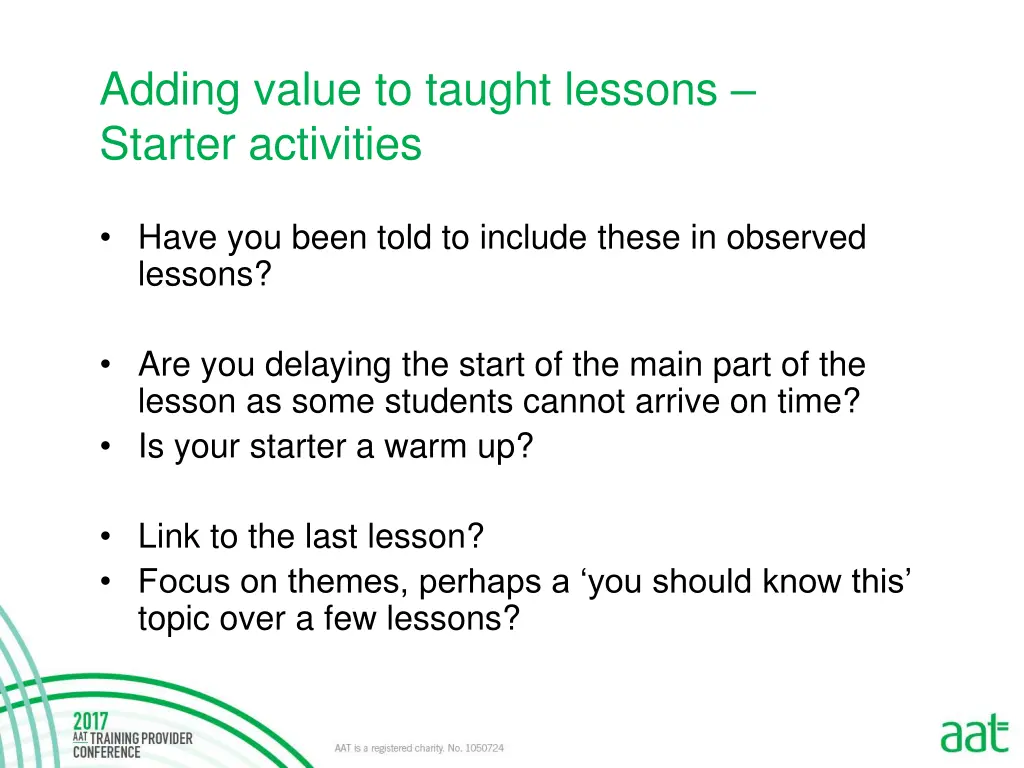 adding value to taught lessons starter activities 2