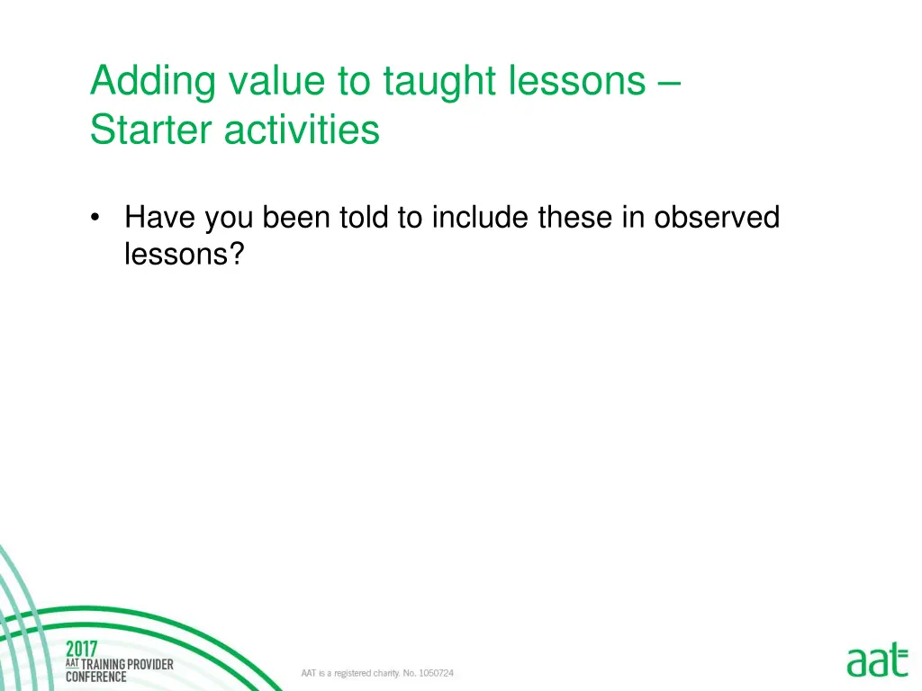 adding value to taught lessons starter activities