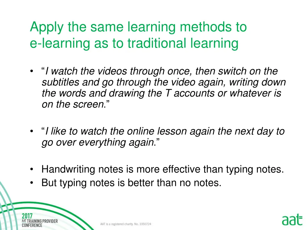 apply the same learning methods to e learning 1