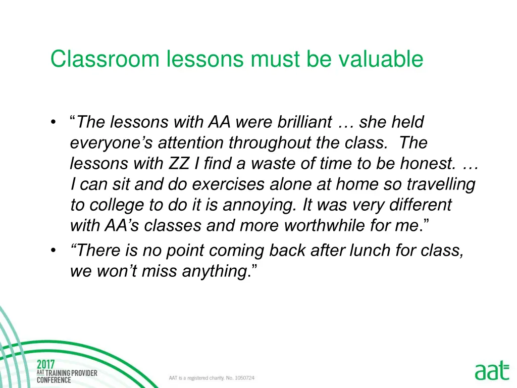 classroom lessons must be valuable 1