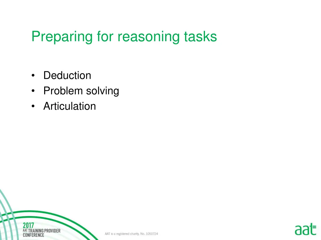 preparing for reasoning tasks