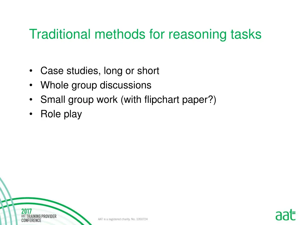 traditional methods for reasoning tasks