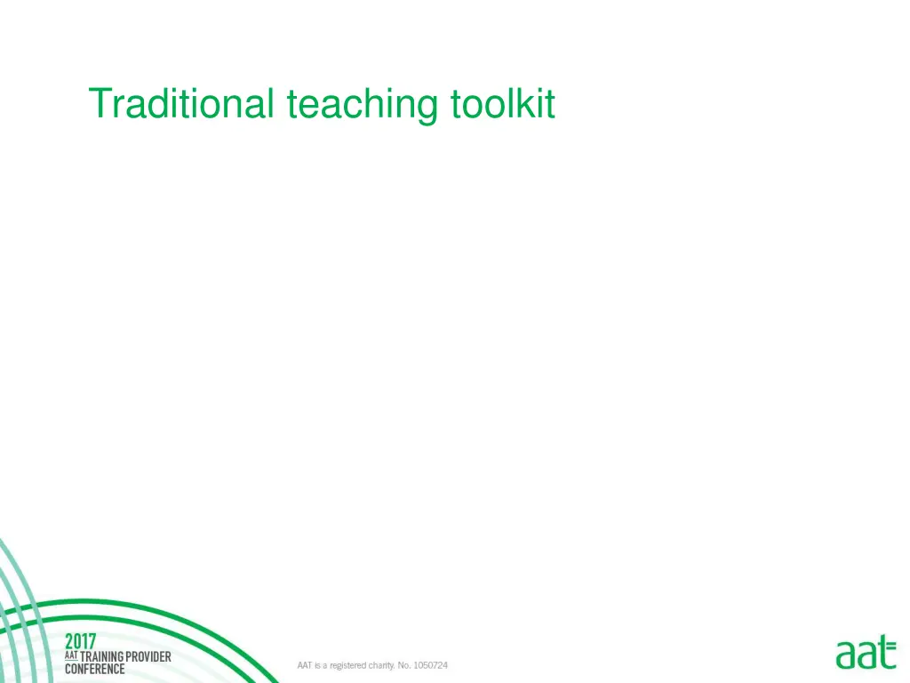 traditional teaching toolkit