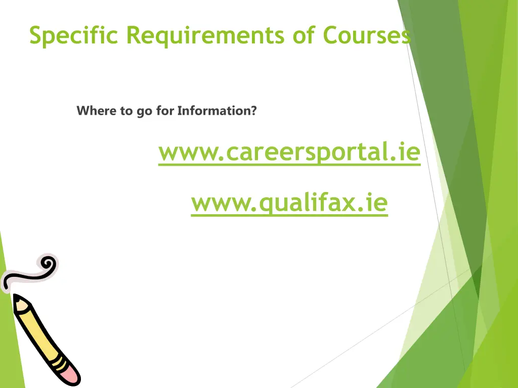 specific requirements of courses