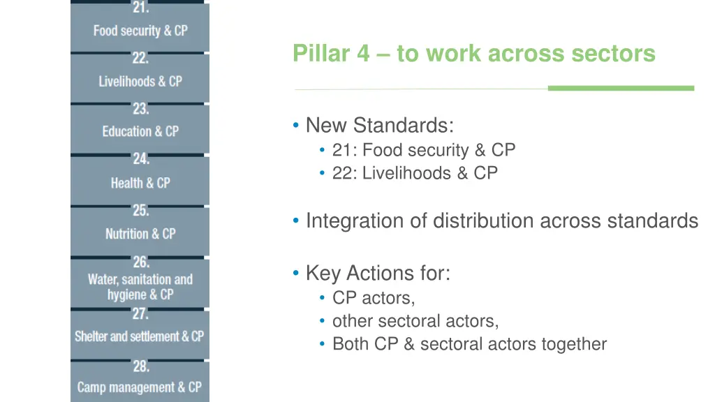 pillar 4 to work across sectors 1