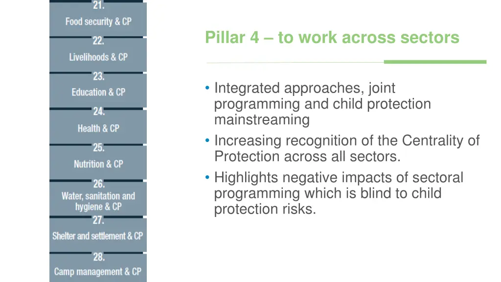 pillar 4 to work across sectors