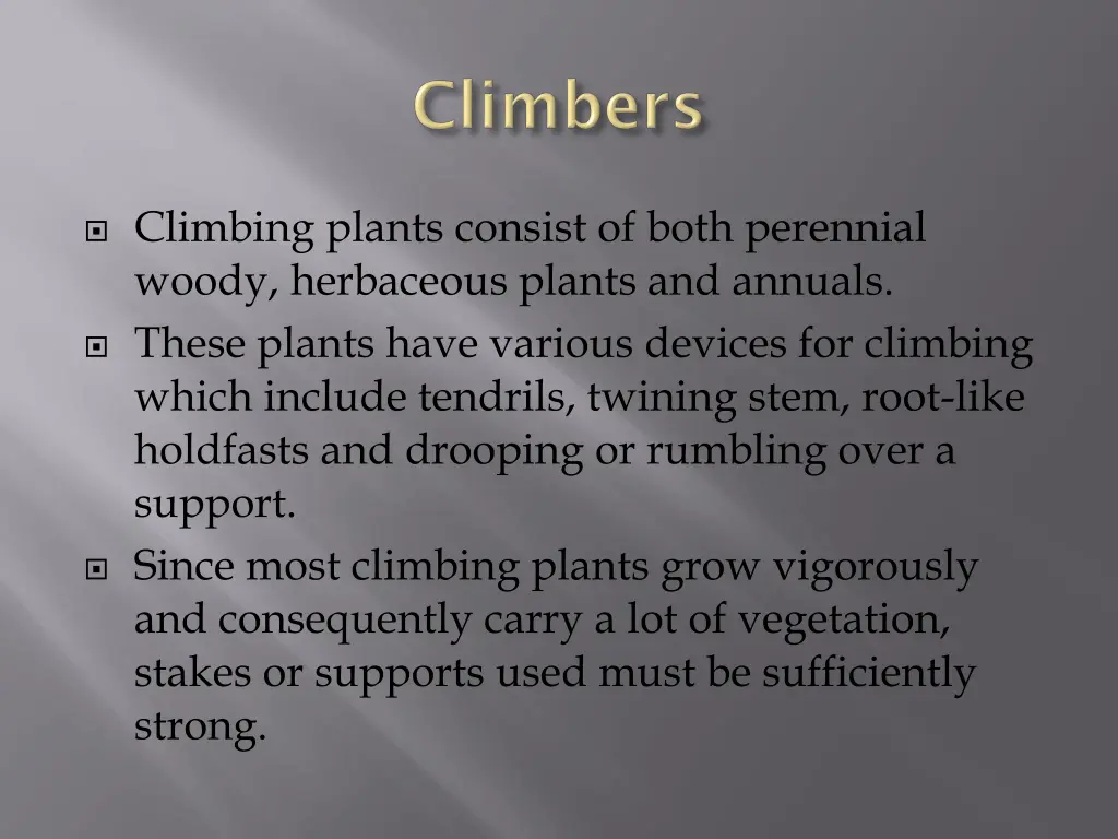 climbing plants consist of both perennial woody