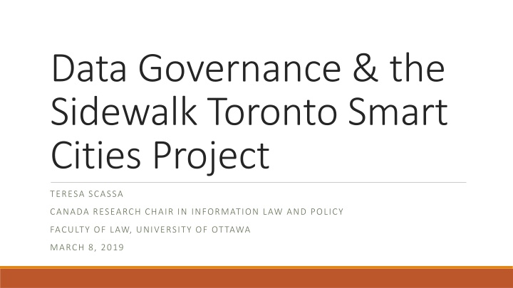 data governance the sidewalk toronto smart cities