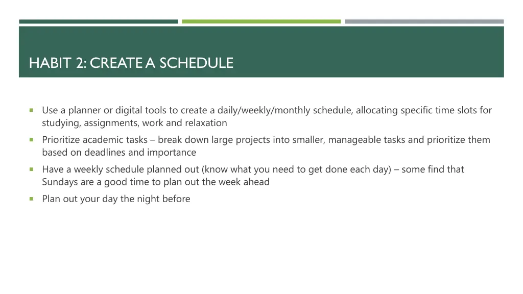 habit 2 create a schedule