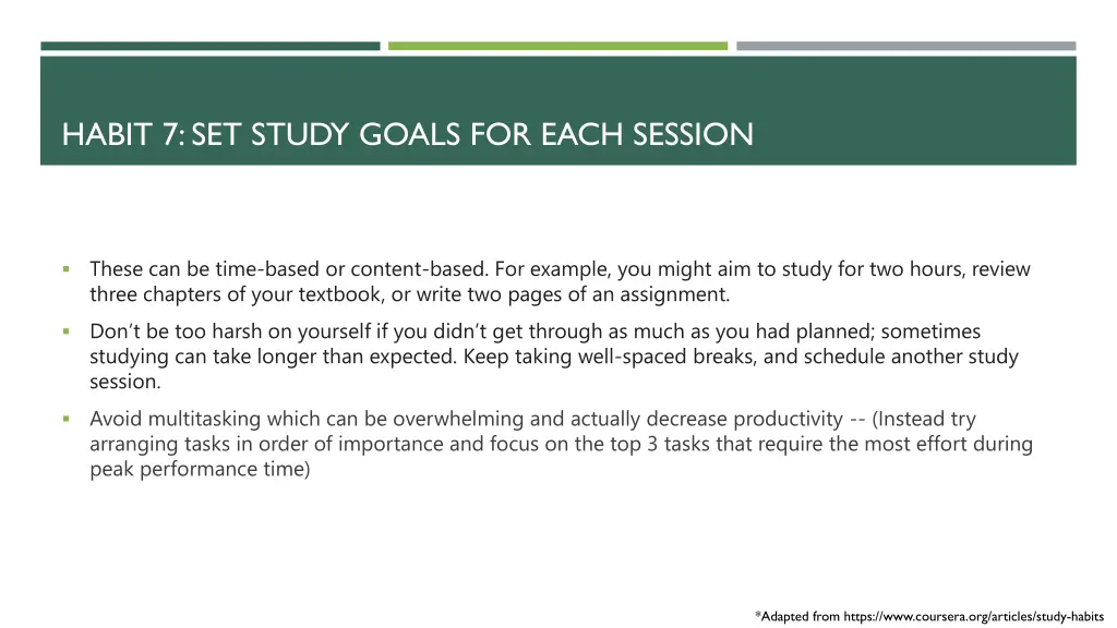 habit 7 set study goals for each session