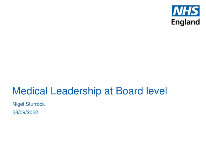 medical leadership at board level