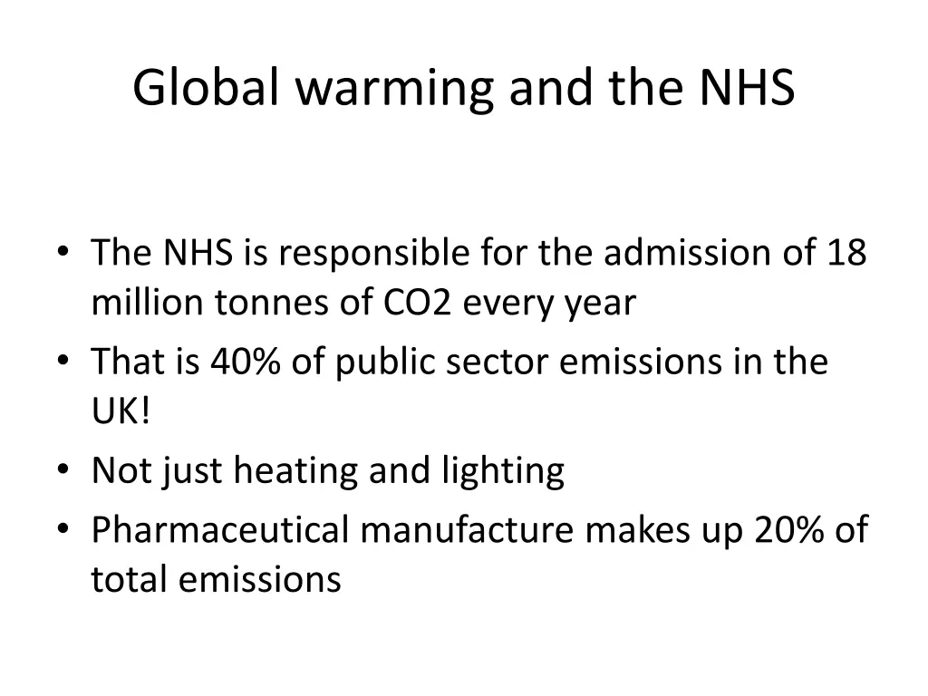 global warming and the nhs