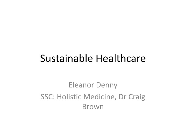 sustainable healthcare