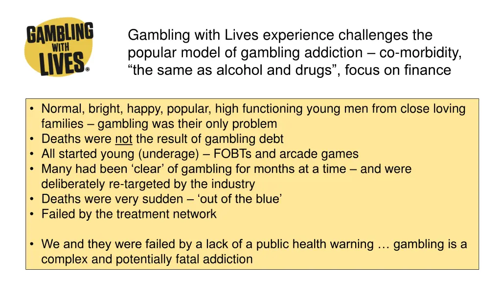 gambling with lives experience challenges