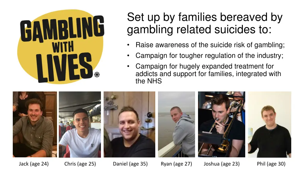 set up by families bereaved by gambling related