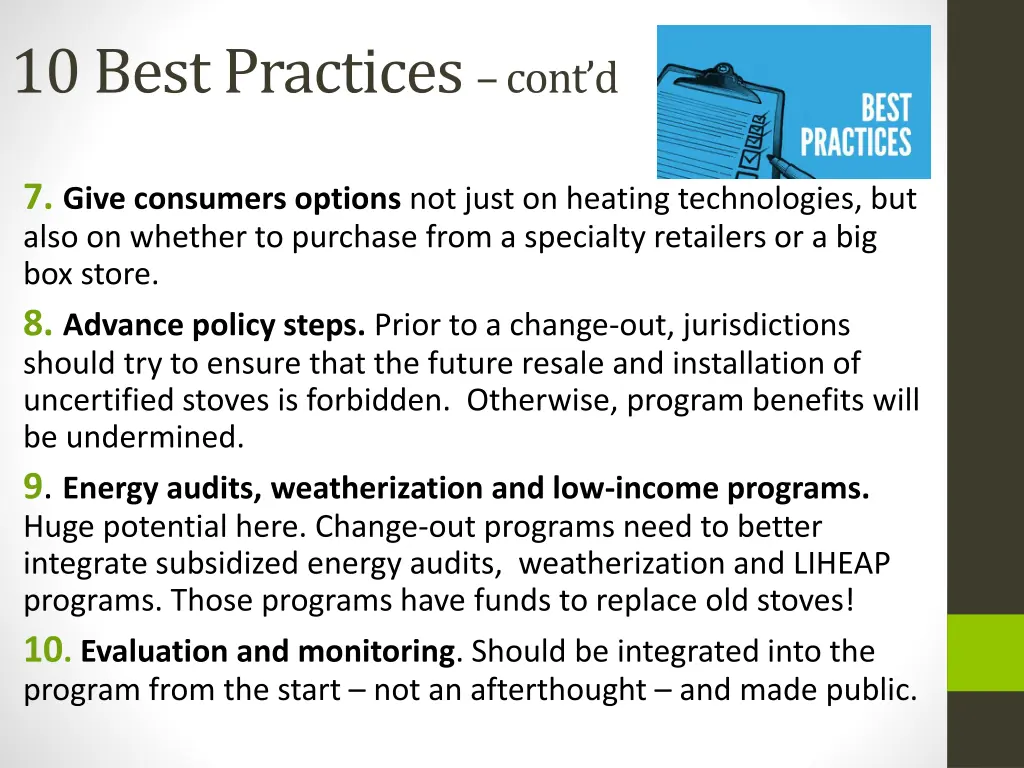 10 best practices cont d 1