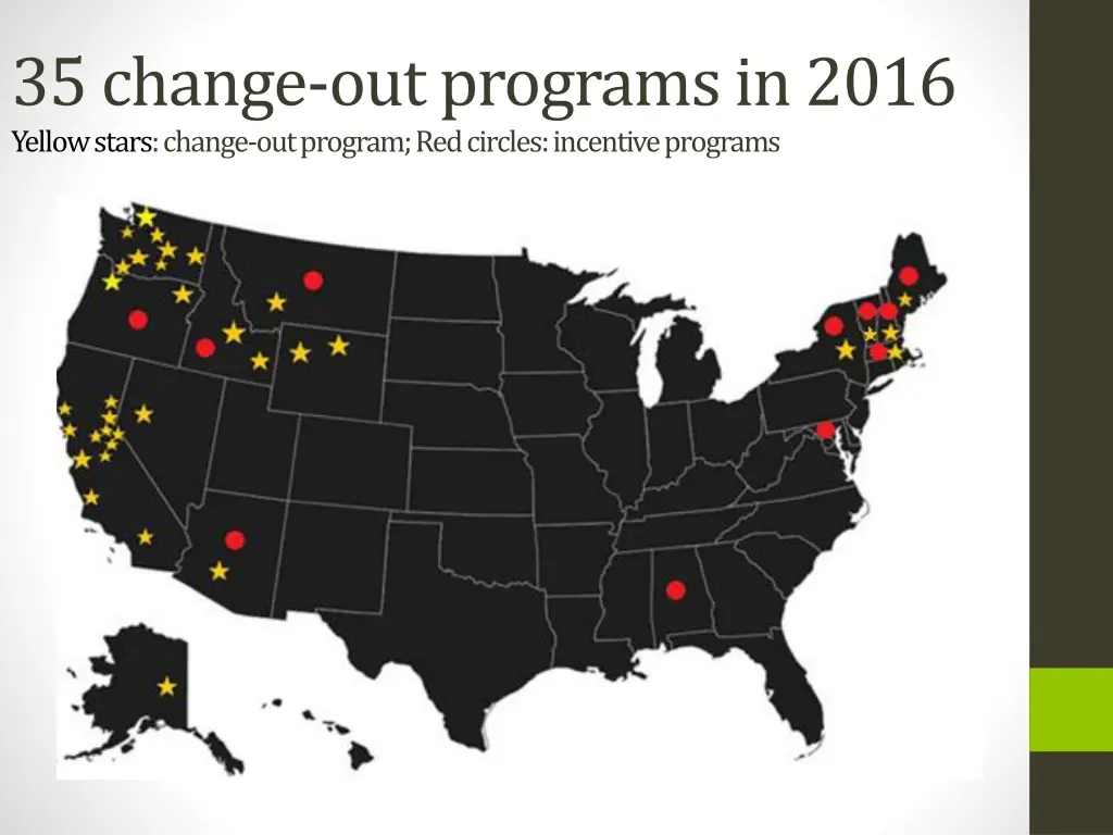 35 change out programs in 2016 yellow stars