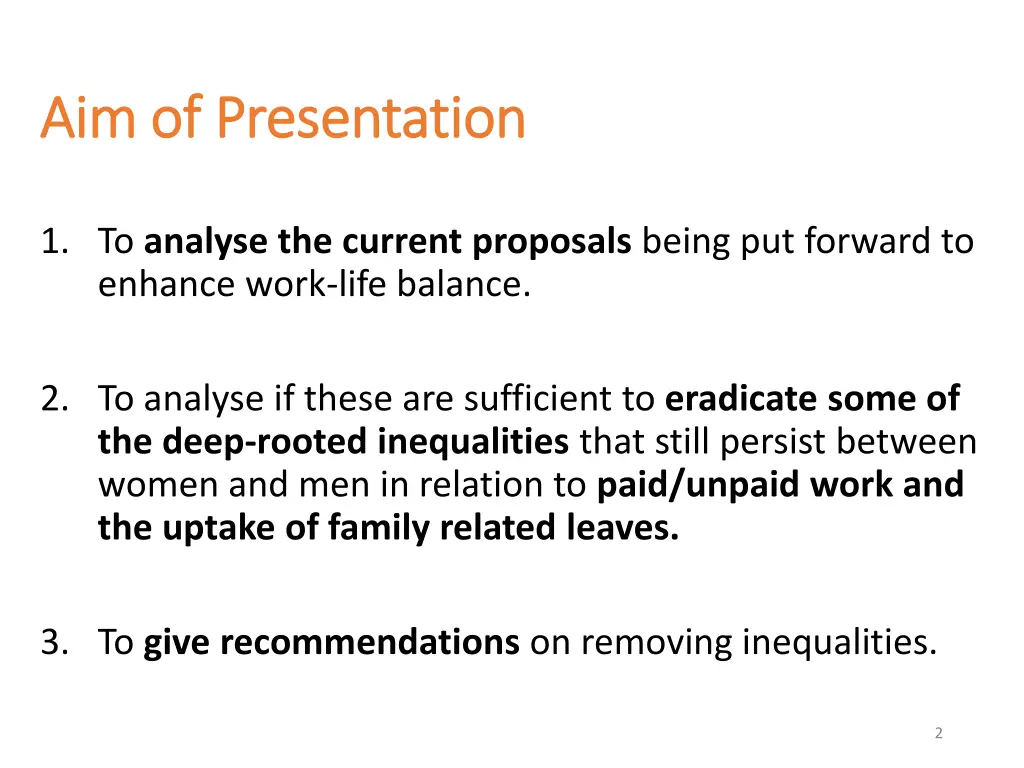 aim of presentation aim of presentation