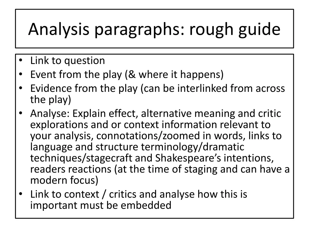 analysis paragraphs rough guide