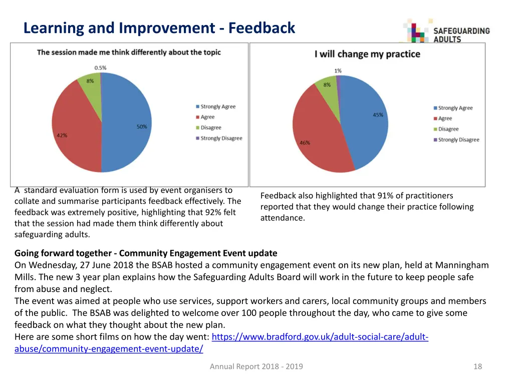 learning and improvement feedback