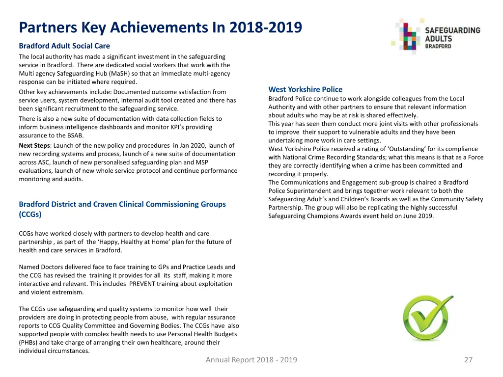 partners key achievements in 2018 2019 2