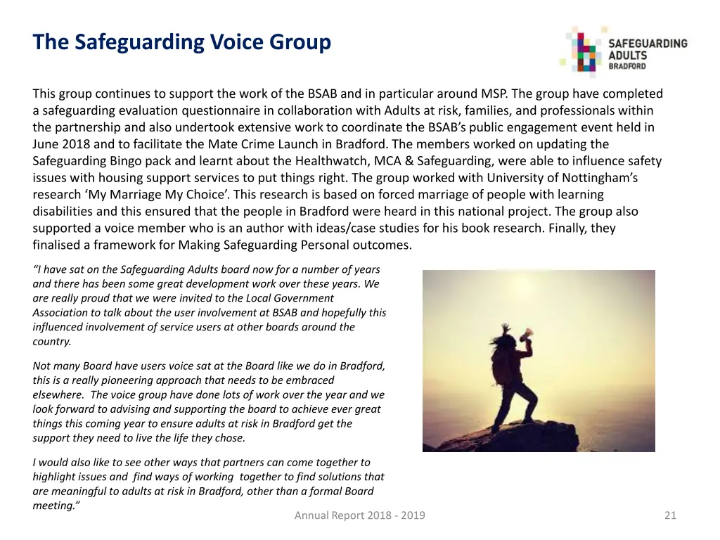 the safeguarding voice group