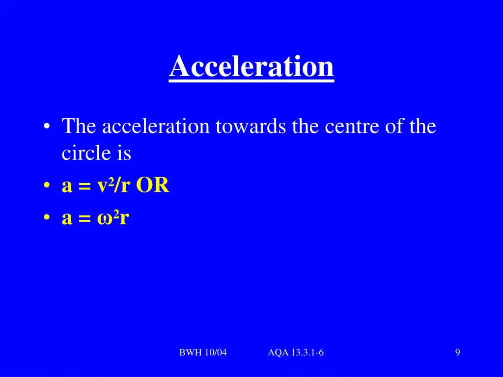 acceleration