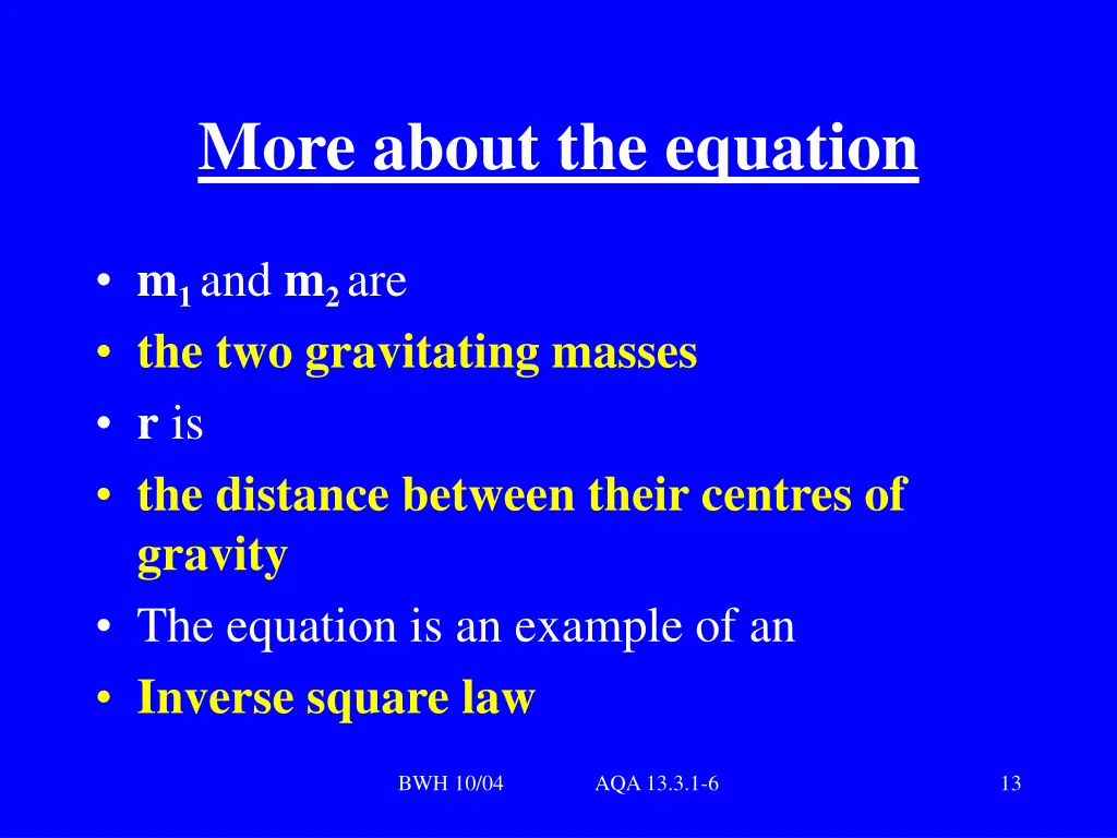 more about the equation