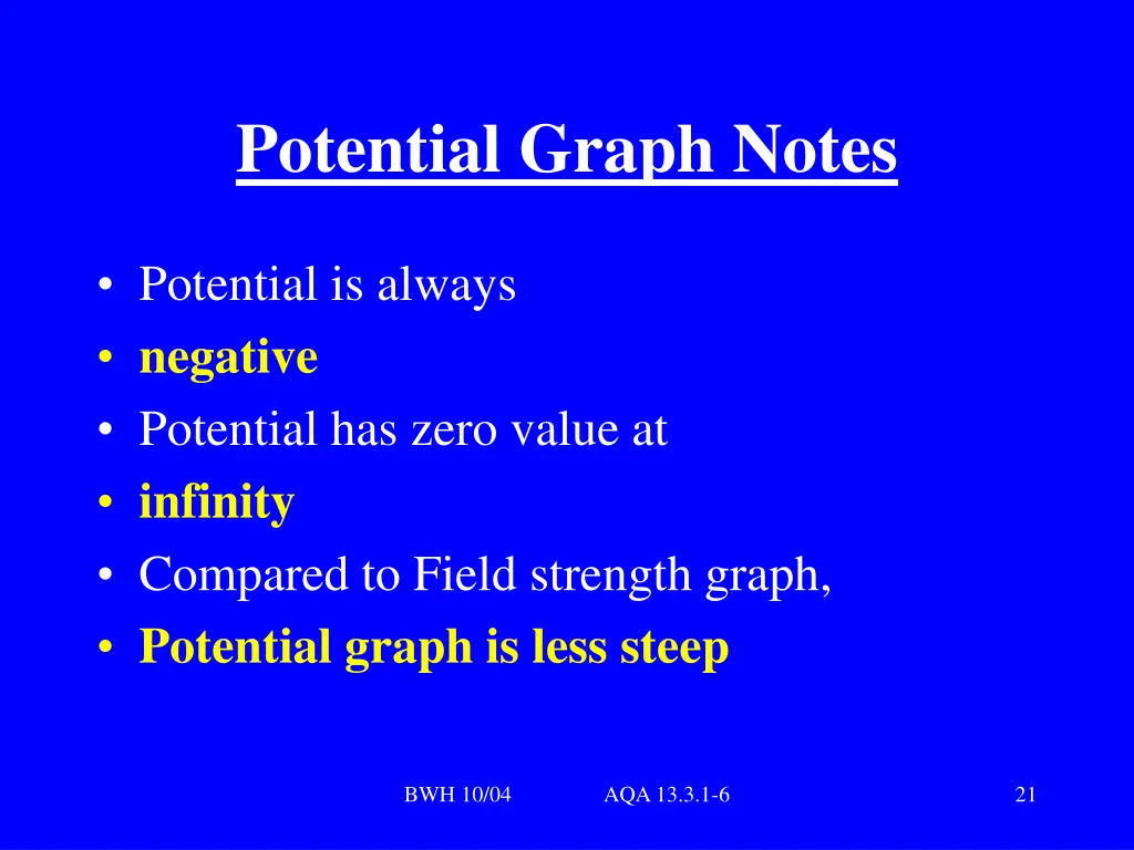 potential graph notes