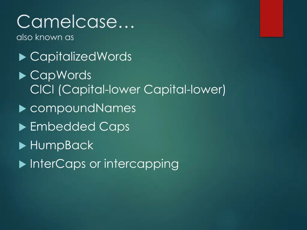 camelcase also known as