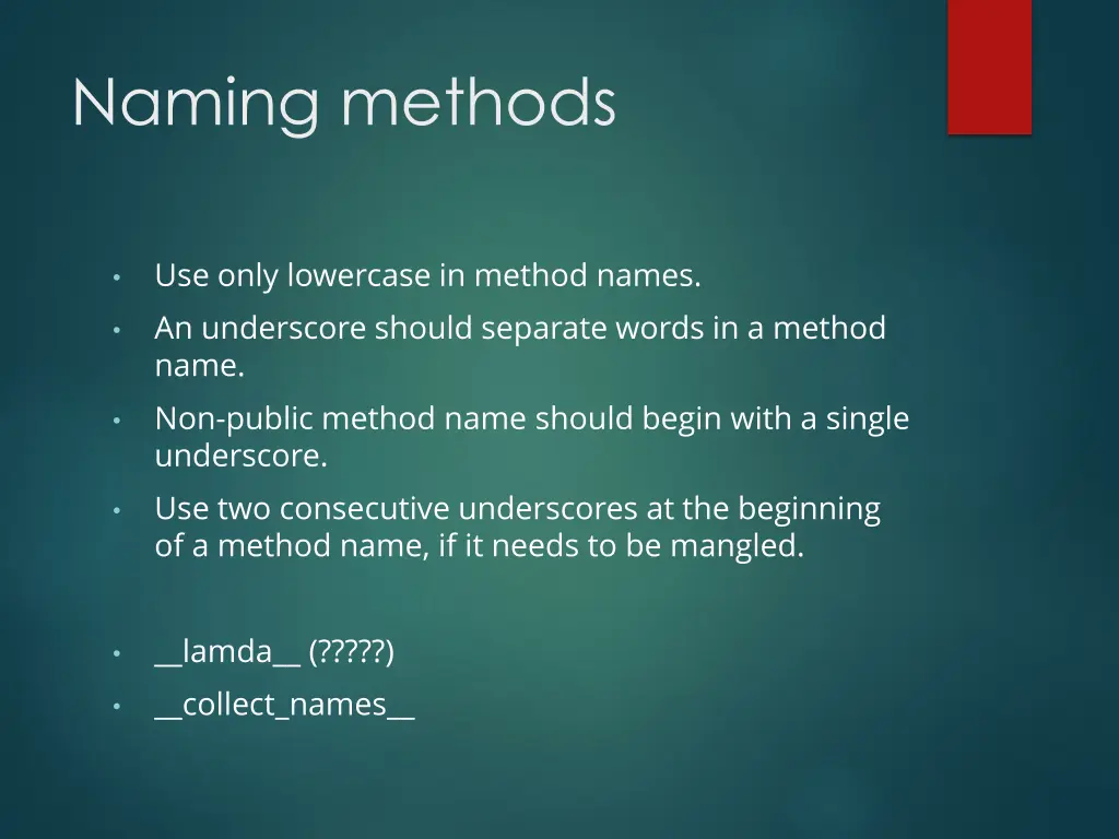 naming methods