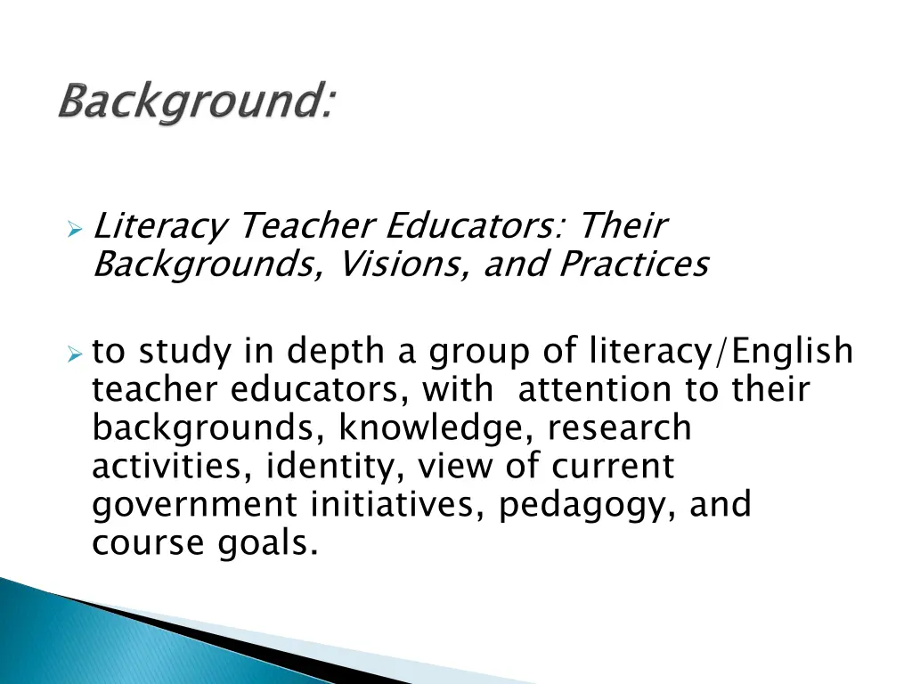 literacy teacher educators their backgrounds