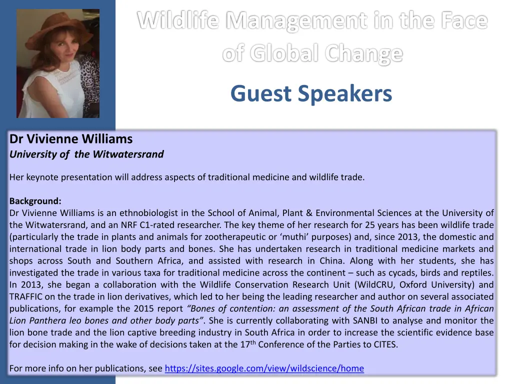 wildlife management in the face of global change 5