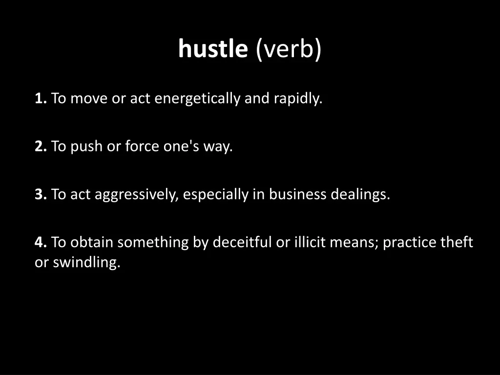 hustle verb