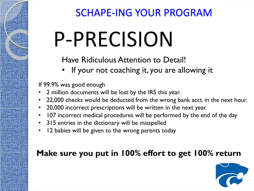 schape ing your program p precision have