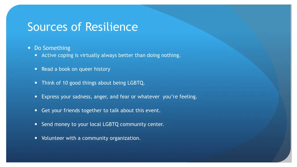 sources of resilience