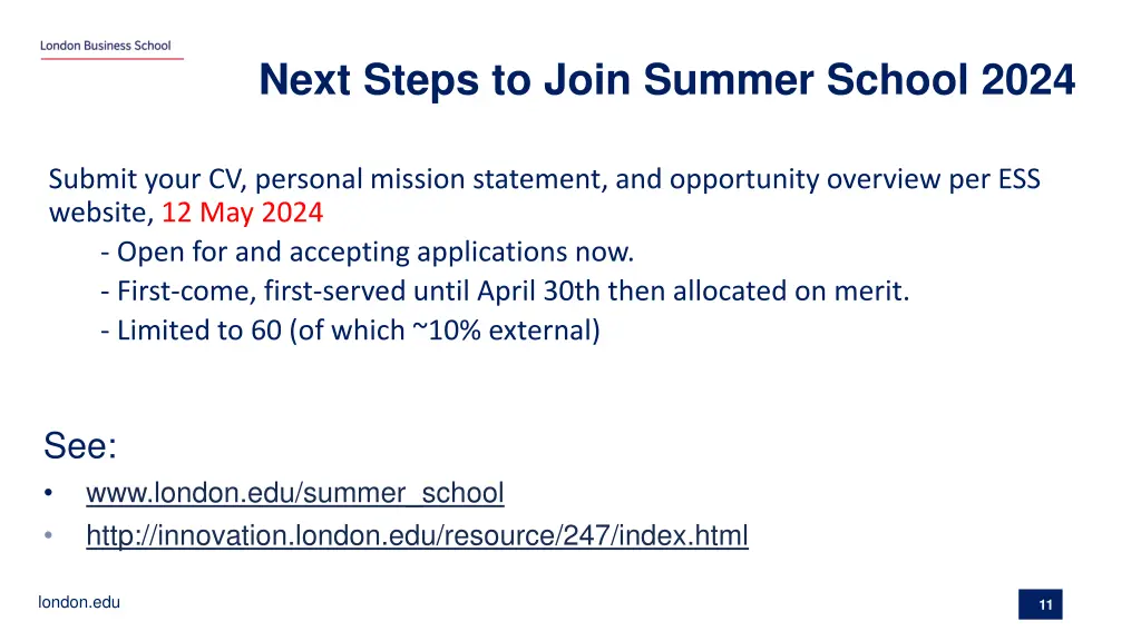 next steps to join summer school 2024