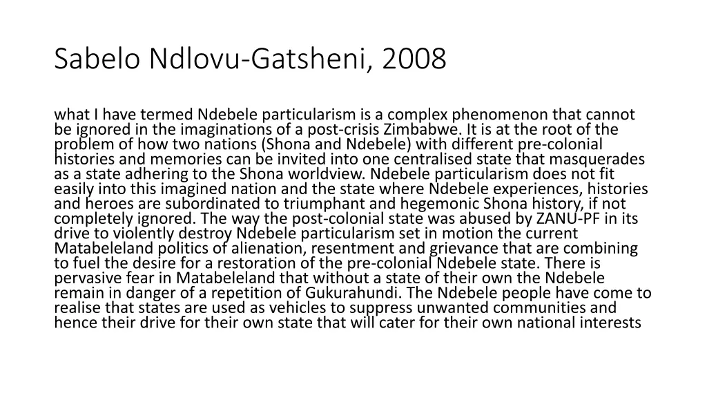 sabelo ndlovu gatsheni 2008