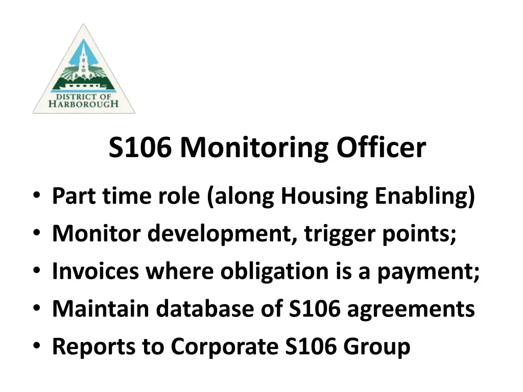 s106 monitoring officer