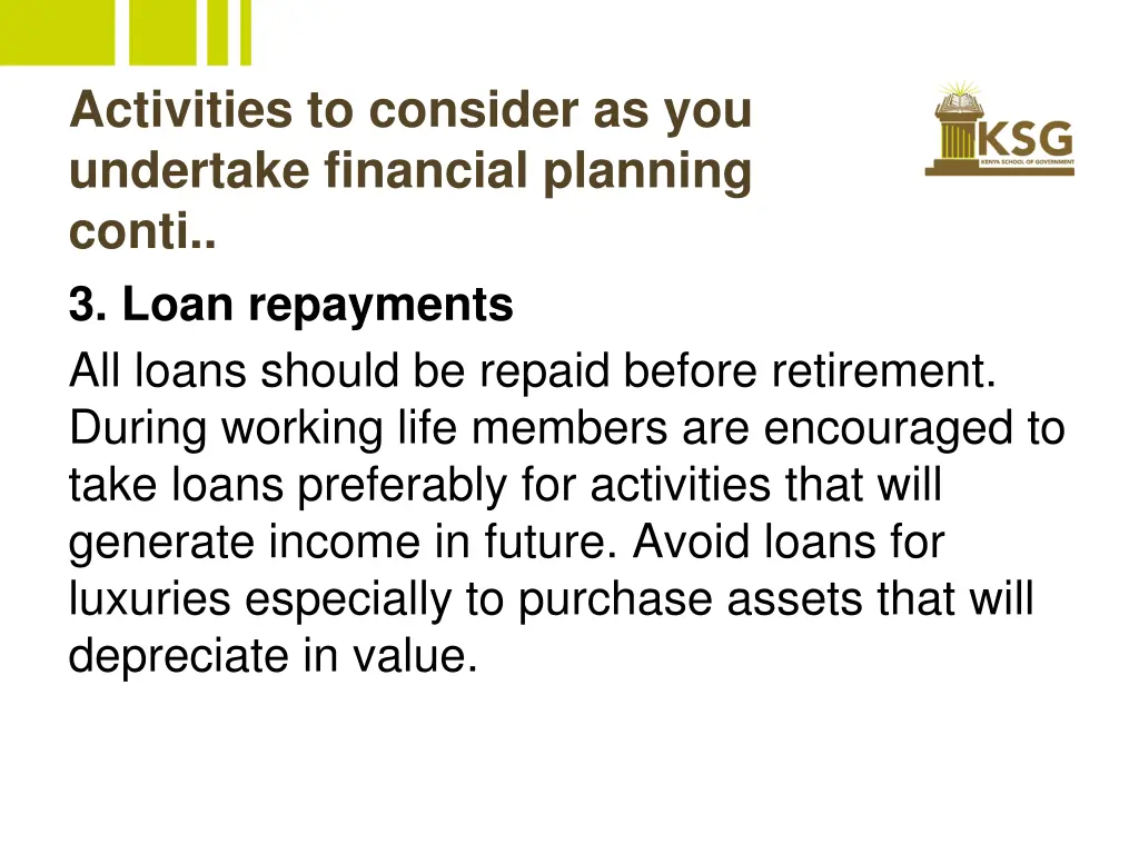 activities to consider as you undertake financial 2