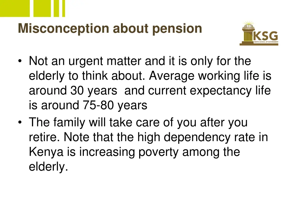 misconception about pension